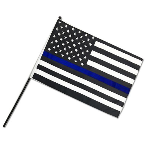 Stick Flag, Thin Blue Line, 12 X 18 Inches