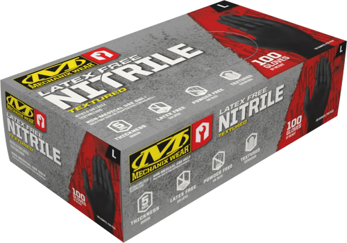 5 Mil Heavy Duty Black Nitrile Gloves - 100 Pack