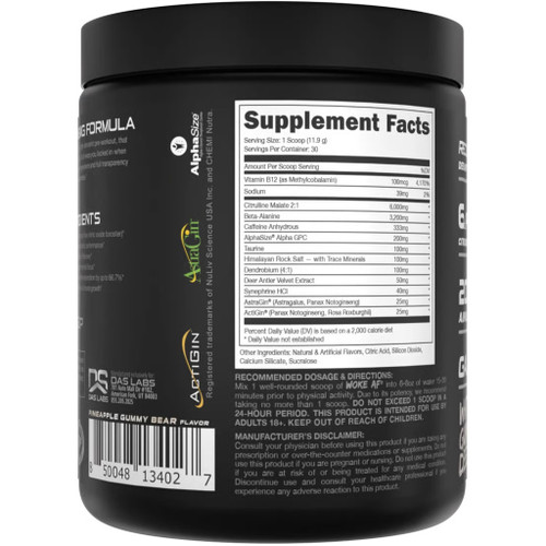 Bucked Up Woke AF Pre-Workout White Gummy Deer 30 Serving Tub