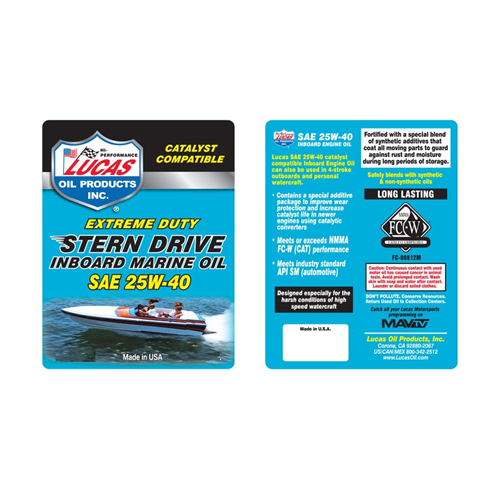 Stern Drive Inboard Engine Oil SAE 25W-40