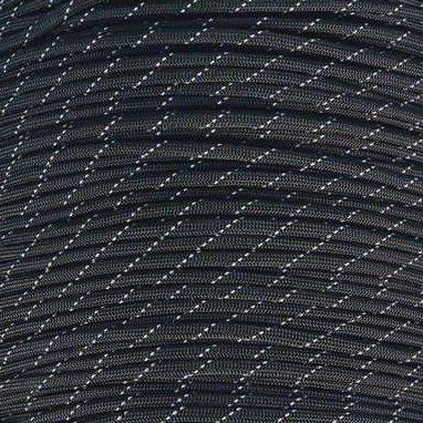 Mero 550 Paracord - 100' 550 lb Black 3 Reflctive Trac