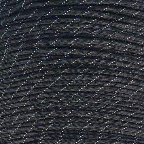 Mero 550 Paracord - 100' 550 lb Black 3 Reflctive Trac