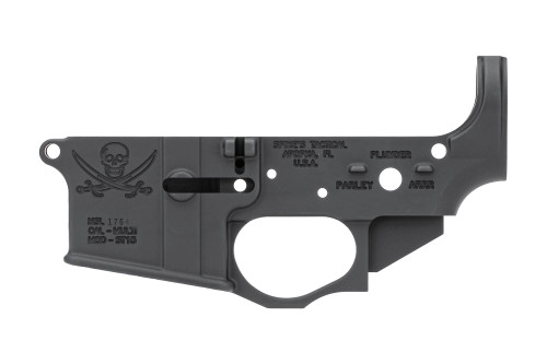 SPIKES TACTICAL STRIPPED LOWER RECEIVER CALICO JACK LOGO, MULTI CAL--COSMETIC BLEM