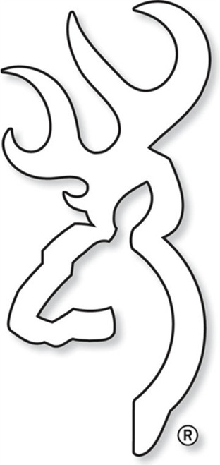 BRN BUCKMARK DECAL 4" WHITE