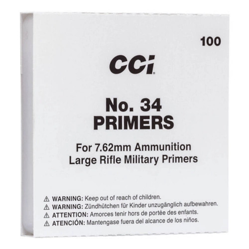 CCI PRIMER NO.34 NATO 100 RD/BX 10BX/BRICK 50 BX/CS