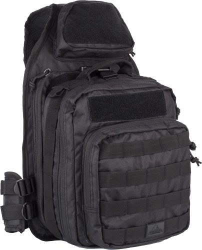 TEAR AWAY FEATURE MAIN COMPARTRED ROCK RECON SLING BAG BLACK 