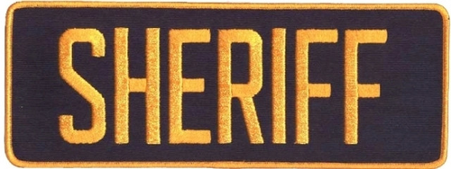 SHERIFF Back Patch - Gold/Navy - 11''x4''