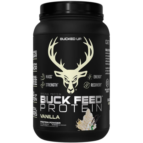 Bucked Up Buck Feed Protein Vanilla 30 Serving Tub
