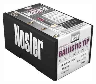 Nosler 204 Caliber 32gr Ballistic Tip Varmint Bullets 100 Count