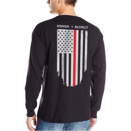 Men's - Thin Red Line Flag Long Sleeve T-Shirt