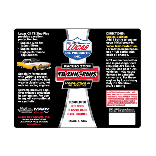 Engine Break-in Oil Additive - TB Zinc Plus