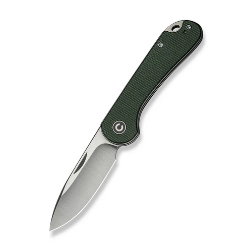CIVIVI Elementum Slip Joint Knife Green Canvas Micarta Handle (2.96"" Satin Finished 14C28N Blade) C18062AJ-2