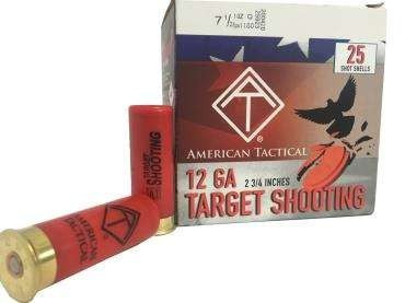AMERICAN TACTICAL 12G TARGET LOAD #7.5 1OZ 2.75" 25RD BX 250RD CASE
