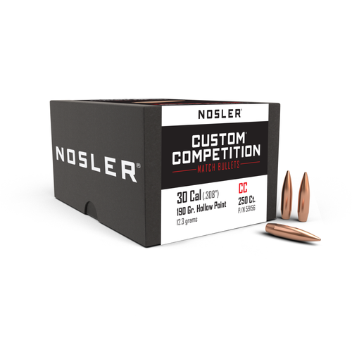 Nosler .30 Cal 190gr HPBT Custom Competition Bullets 250 Count