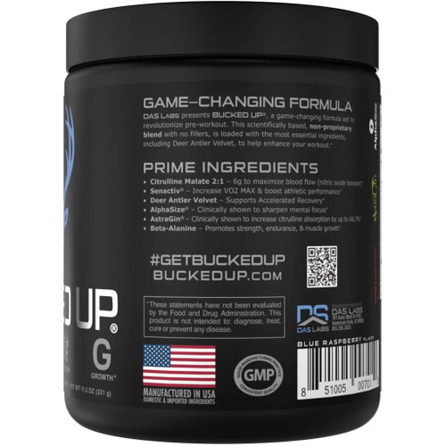 Bucked Up Pre-Workout Blue Raz 30 Serving Tub