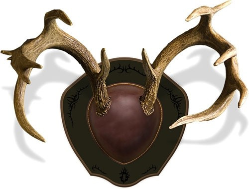 RACK PLAQUE W/SHED SPREADERMOUNTAIN MIKE'S DEER ANTLER 