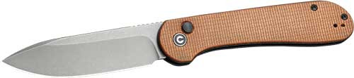 BROWN MICARTA/GRAY STONEWASHEDCIVIVI KNIFE ELEMENTUM 3.47" 