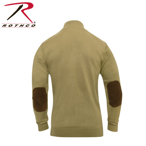 Rothco 3-Button Sweater with Suede Accents