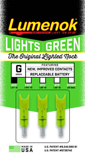 CRESCENT EASTON CARBON 3PKLUMENOK LIGHTED NOCK XBOW GRN 