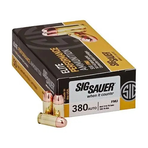SIG SAUER ELITE BALL 380ACP 100GR FMJ 200RD BX