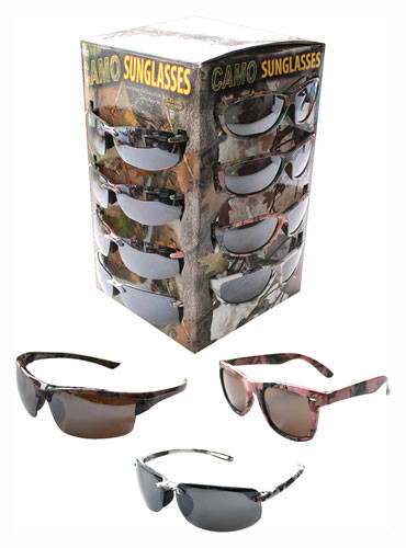 GRN-PINK-WHITE CAMO 36-PACKRIVERS EDGE SUNGLASS CASE LOTS 