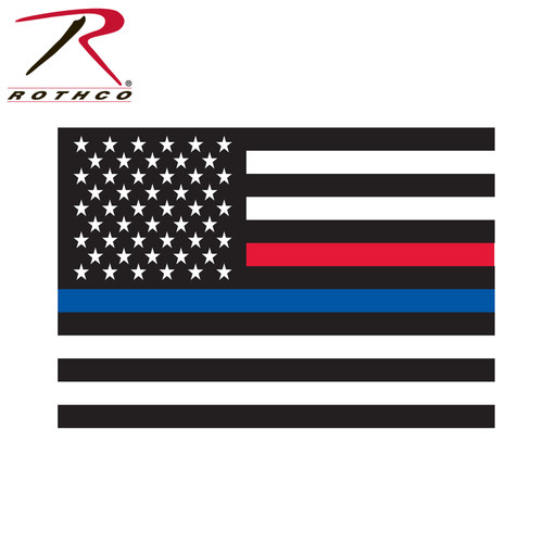 Rothco Thin Blue Line & Thin Red Line Flag Decal 