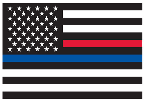Rothco Thin Blue Line & Thin Red Line Flag Decal 