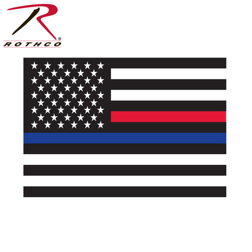 Rothco Thin Blue Line & Thin Red Line Flag Decal 