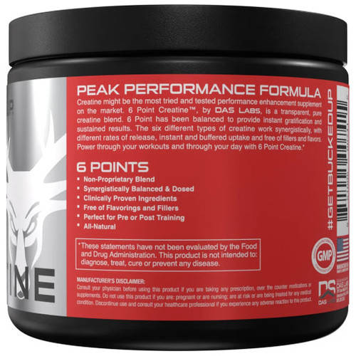 Bucked Up 6 Point Creatine Unflavored 30 Serving Tub