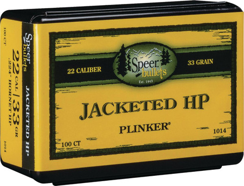 Speer Plinker Jacketed Rifle Bullet .22 Hornet .224" 33 gr Hornet JHP 100/ct