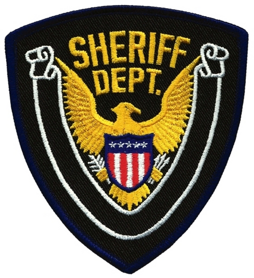 SHERIFF DEPT Eagle w/ Blank Scroll - Navy/Midnight - 4''x4.375''