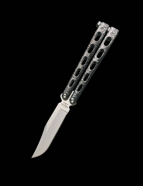 BEAR & SONS 4" SILVER VEIN BUTTERFLY KNIFE