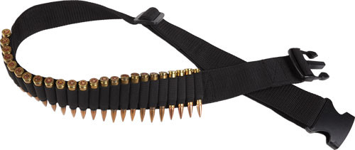 24 CARTRIDGES ADJUSTABLE BLKBULLDOG RIFLE AMMO BELT HOLDS 