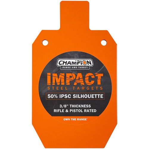 Champion Impact Steel Silhouette Target 50% IPSC Rifle Rated Orange