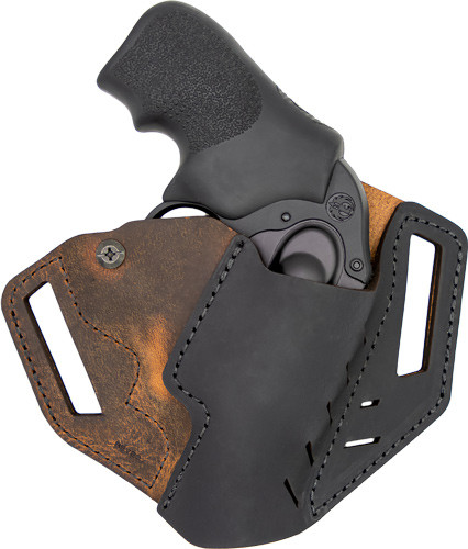 RH S&W J FRAMES 2" BROWN/BLACKVERSACARRY REVOLVER HOLSTR OWB 