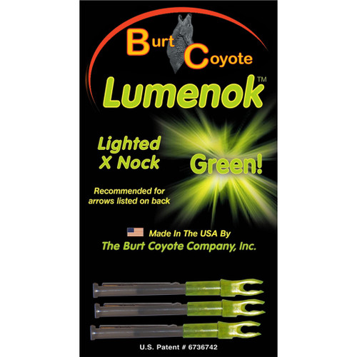 Lumenok Lighted Nocks Green X 3 pk.