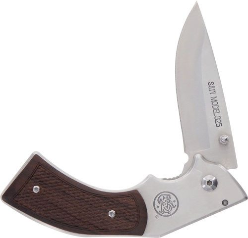 KNIFE 3" FOLDER W/WOOD GRIPSS&W KNIFE MODEL 325 REVOLVER 