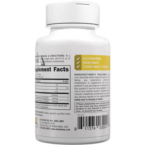 Bucked Up Fish Oil Supplement 60 Capsules