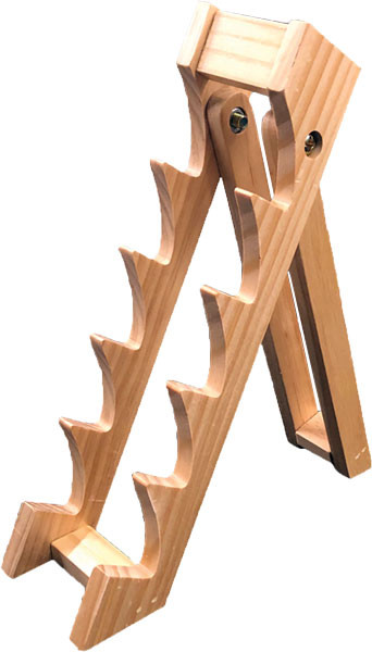 HOLDS 5 KNIVES 10.25"X2.3"x6.5ABKT WOOD KNIFE DISPLAY STAND 