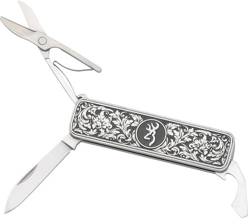 MULTI FUNCTION SCROLL ENGRAVEDBROWNING KNIFE MORGAN FOLDER 