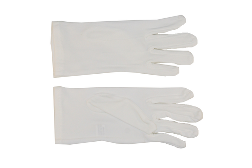 Parade Slip-On Gloves - Nylon Stretch w/ Raised Pointing - Womens White