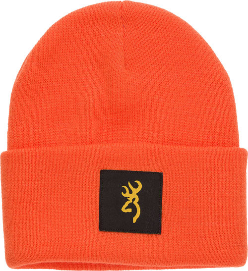 BLAZE ORANGE W/BUCK MARK PATCHBROWNING STILL WATER BEANIE 