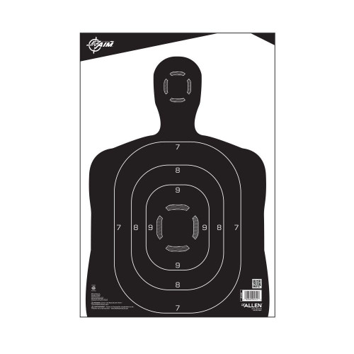 Allen EZ-Aim Silhouette Paper Shooting Targets 12"W x 18"H Black 100/ct