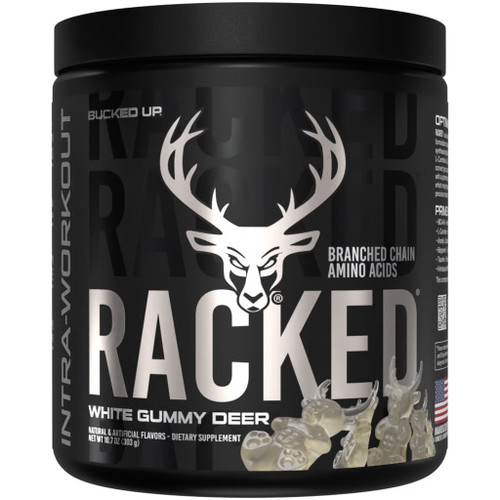 Bucked Up Racked BCAA White Gummy Deer 30 Serving Tub