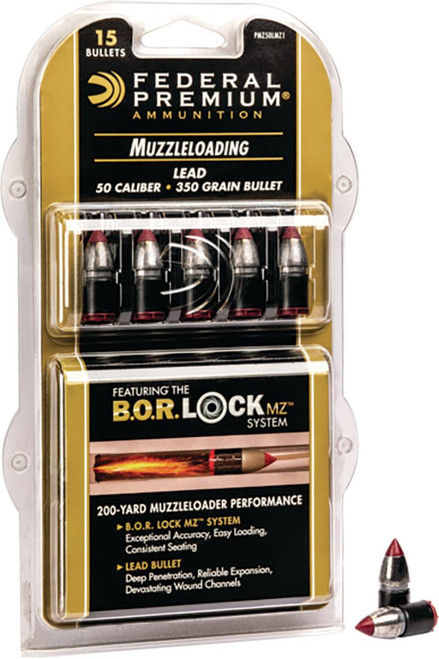 Federal Lead Tipped Muzzleloader Bullet .50 350gr 15/ct
