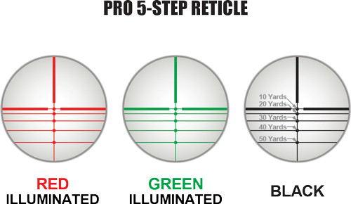 5-STEP RGB RETICLE QD RINGS!UTG CROSSBOW SCOPE 4X32 1" PRO 