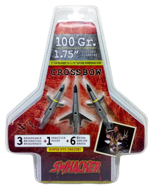 CROSSBOW 100GR 1.75" CUT 3/PKSWHACKER BROADHEAD 2-BLADE 
