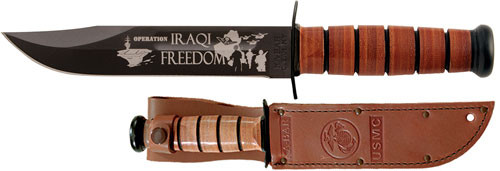 FREEDOM 7" W/LEATHER SHTH USMCKA-BAR USMC OPERATION IRAQI 