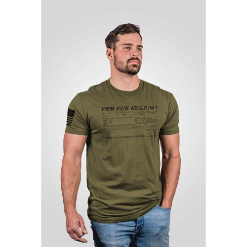 Nine Line Pew Pew Anatomy Short Sleeve Shirt Military Green L