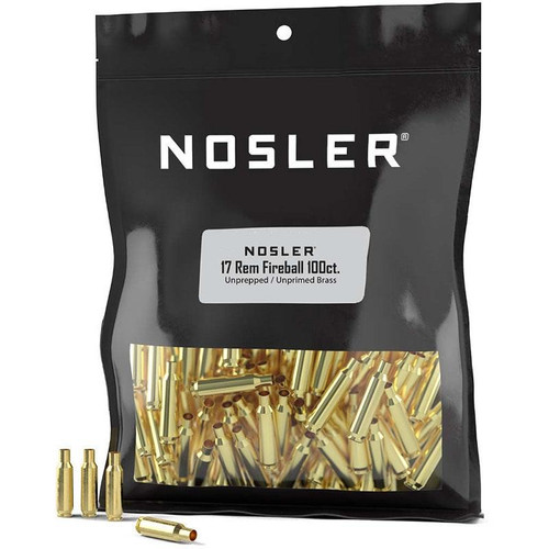 Nosler 17 Remington Fireball Unprepped Bulk Brass Cases 100 Count